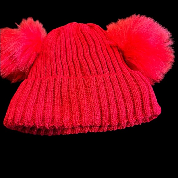 Beanie and brooch bundle! NWT double Pom Pom hat paired with vintage bro… - Picture 4 of 5